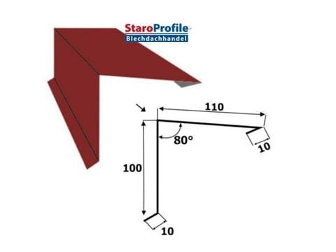 Pultdachfirst 10 x 11 cm