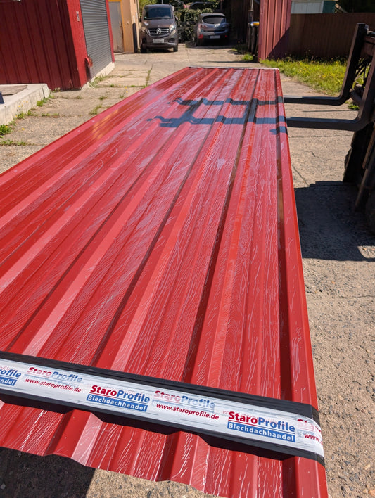 T-18Plus Sonderposten RAL 3009 Paketpreis 5 Platten a´ 5,00m