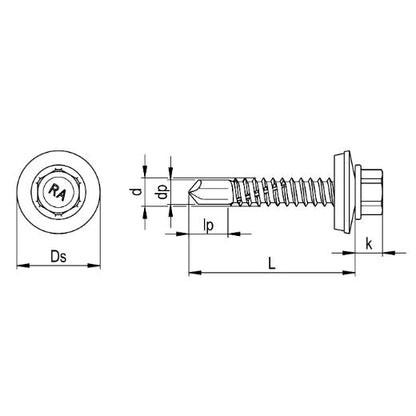 Bohrschraube 5,5 x 25, E16 (100 Stck.)